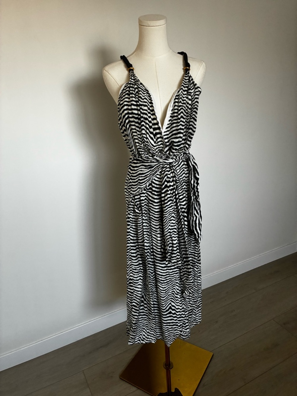 Vix Paula Hermanny strappy plunge neck wrap dress